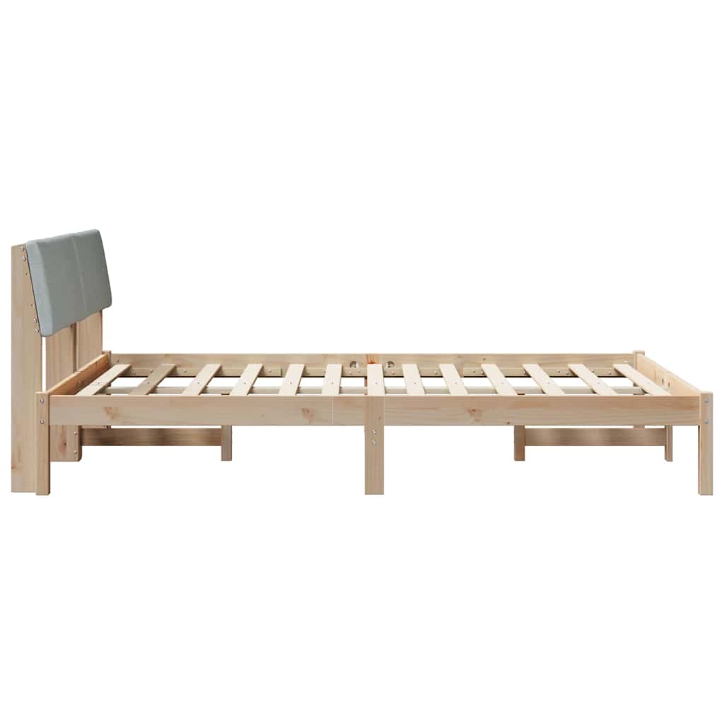 Bed frame Brown and light grey 150 x 200 cm Solid pine wood